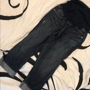 Maternity Distressed Capri Jeans